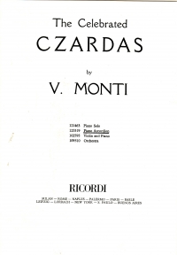 Monti Czardas Accordion Sheet Music Songbook