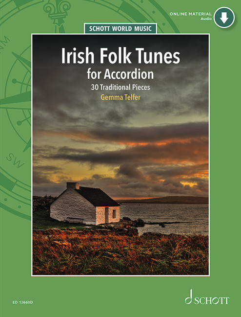 Irish Folk Tunes For Accordion Book + Online Sheet Music Songbook