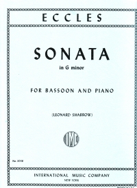 Eccles Sonata Gmin Bassoon (correct Key E Min) Sheet Music Songbook