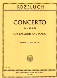 Kozeluch Concerto C Bassoon & Piano Sheet Music Songbook