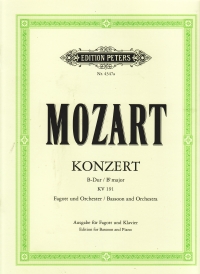 Mozart Concerto K191 Bb Bassoon Sheet Music Songbook