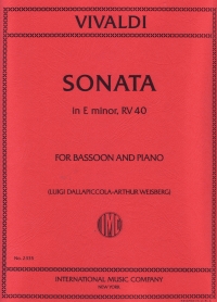 Vivaldi Sonata Op14 No 5 Emin Weisberg Bassoon Sheet Music Songbook