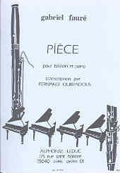 Faure Piece Oubradous Bassoon & Piano Sheet Music Songbook