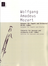 Mozart Concerto K191 Bassoon Sheet Music Songbook