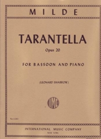 Milde Tarantella Op20 Sharrow Bassoon & Piano Sheet Music Songbook
