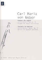 Weber Concerto F Op75 Bassoon & Piano Sheet Music Songbook