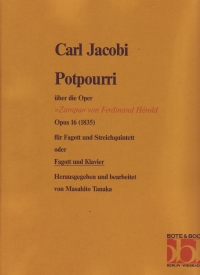 Jacobi Potpourri (zampa) Op16 Bassoon Sheet Music Songbook