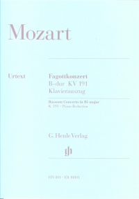 Mozart Bassoon Concerto Bbmaj K191 Bassoon & Piano Sheet Music Songbook