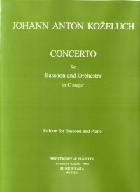 Kozeluch Bassoon Concerto In C Bassoon & Piano Sheet Music Songbook