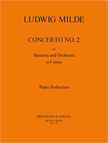 Milde Concerto No 2 Bassoon & Piano Sheet Music Songbook