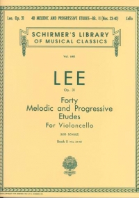 Lee Melodic & Progressive Etudes Op31 Book 2 Cello Sheet Music Songbook