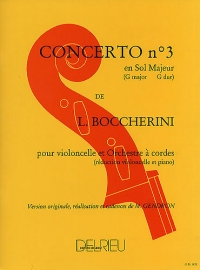 Boccherini Concerto No 3 G Cello Sheet Music Songbook