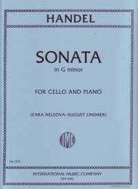 Handel Sonata Gmin Cello & Piano Sheet Music Songbook