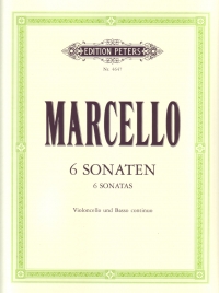 Marcello Sonatas (6) Op2 Cello Sheet Music Songbook