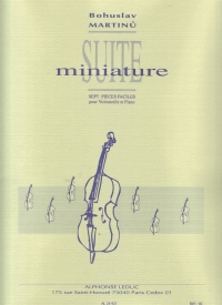 Martinu Suite Miniature Cello Sheet Music Songbook