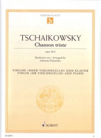 Tchaikovsky Chanson Triste Op40 No 2 Cello Sheet Music Songbook