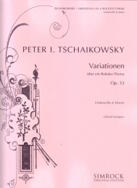 Tchaikovsky Rococo Variations Op33 Cello Sheet Music Songbook