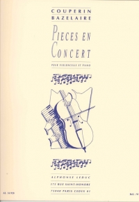 Couperin Piece En Concert Cello Sheet Music Songbook