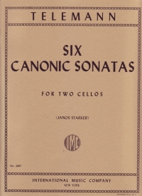 Telemann Sonatas (6 Canonic) Cello Duet Sheet Music Songbook