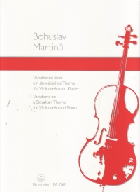 Martinu Variations On Slavonic Themes Cello Sheet Music Songbook
