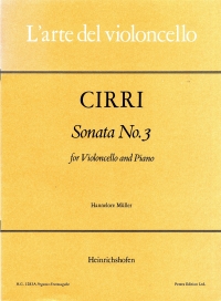 Cirri Sonata No 3 F Cello Sheet Music Songbook