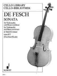 De Fesch Sonata Dmin Cello Sheet Music Songbook