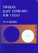 Squire Easy Exercises (12) Op18 Cello Sheet Music Songbook
