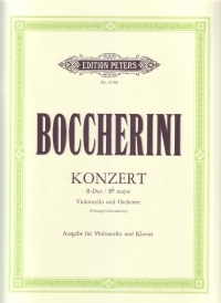 Boccherini Concerto Bb Violincello & Piano Sheet Music Songbook