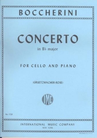 Boccherini Concerto Bb (gruetzmacher-rose) Cello Sheet Music Songbook