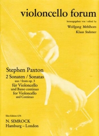 Paxton Sonatas (2) Op3 Cello & Piano Sheet Music Songbook