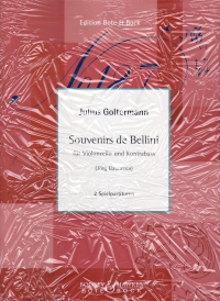 Souvenirs De Bellinni (1949) Goltermann Cello & Db Sheet Music Songbook