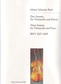 Bach Sonatas(3) Cello & Piano Bwv1027-1029 Sheet Music Songbook