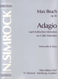 Bruch Adagio On Celtic Melodies Op56 Cello & Piano Sheet Music Songbook