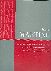 Martinu Cello Sonata No 3 Cello & Piano Sheet Music Songbook