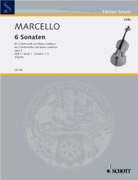 Marcello 6 Sonaten Op2/1-3 Cello (bassoon) Duet Sheet Music Songbook