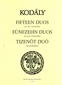 Kodaly 15 Duos Cello Duet Sheet Music Songbook