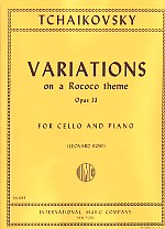 Tchaikovsky Rococo Variations Op33 Cello & Pf Sheet Music Songbook
