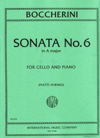 Boccherini Cello Sonata No 6 Amaj Cello & Piano Sheet Music Songbook
