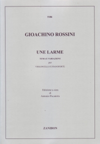 Rossini Une Larme Theme & Variations Cello & Piano Sheet Music Songbook