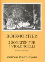 Boismortier Sonatas (2) 4 Cellos Thomas-mifune Sheet Music Songbook