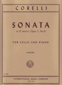 Corelli Sonata Dmin Op5/8 Cello & Piano Sheet Music Songbook