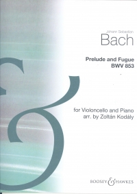 Bach Prelude & Fugue Bwv853 (arr Kodaly) Cello/pf Sheet Music Songbook