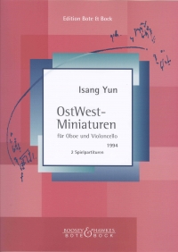 Yun Ostwest Miniaturen Cello & Oboe Sheet Music Songbook