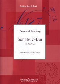 Romberg Sonata In C Op43/2 Cello Sheet Music Songbook