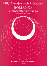 Balakirev Romance Cello & Piano Sheet Music Songbook
