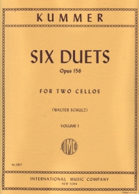Kummer Duets (6) Op156 Vol 1 Cello Duet Sheet Music Songbook