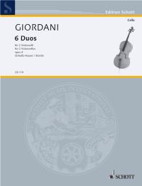 Giordani 6 Duos Op4 Cello Duet Sheet Music Songbook