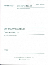 Martinu Cello Concerto No 2 Cello & Piano Sheet Music Songbook