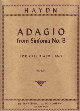 Haydn Adagio From Symphony No 13 Cello & Piano Sheet Music Songbook