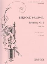 Hummel Sonatina No 2 Op52a Cello & Piano Sheet Music Songbook